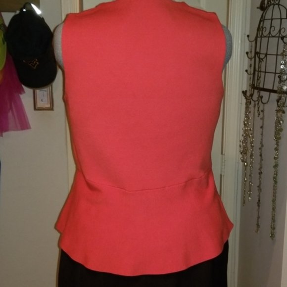 Ann Taylor Coral Sleeveless Peplum Top - Picture 3 of 7